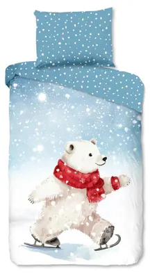 Productafbeelding van Good Morning Kinderdekbedovertrek "Oleg" - Blauw - (140x200 cm) - 100% Katoen