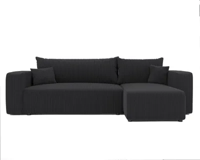 Produktbild von Idohome - PIANO L Ecksofa mit Schlaffunktion und Bettkasten 248x145 cm, Universal, L-Form - Farbe: Dunkelgrau Poso 34