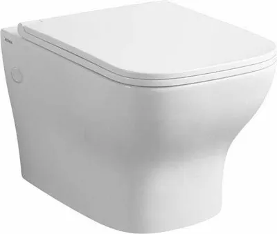 Immagine prodotto di Vaso wc sospeso senza brida Vetroceramica bianco lucido con copriwc | Swing