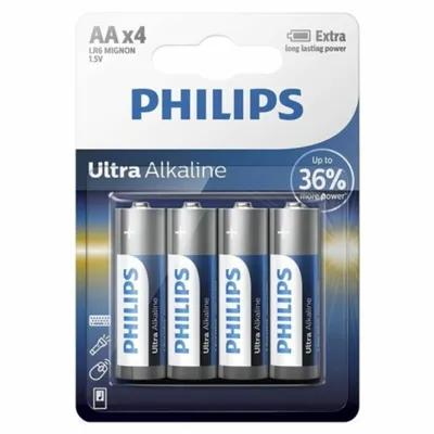 Obrázok produktu pre Philips LR6E4B/10, Batéria na jedno použitie, Alkalický, 1,5 V, 4 kusov, 14,5 mm, 50,5 mm