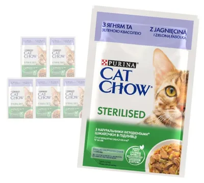 Produktbild von Purina Cat Chow Sterilisiert 6x85g Feuchtfutter für Katzen Lammfleisch in Soße