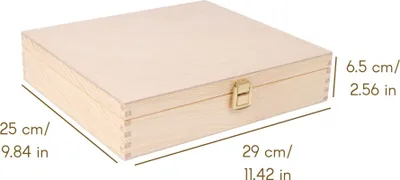 Produktbild von Creative Deco Holzkiste mit Deckel Erinnerungsbox - 29 x 25 x 6,5 cm