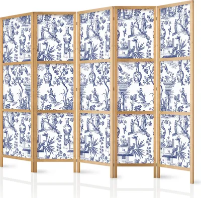 Zdjęcie produktu dla Parawan japoński Abstrakcje 225x172 cm 5-częściowy szary