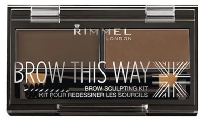Produktbild von Rimmel Brow This Way Eyebrow Sculpting Kit, 003 Dark Brown, 56483a, Powder List Of Ingredients : Mica, Talc, Dimethicone, Caprylic/capric Triglyceride, Magnesium..., Step 1: Apply Lasting Finish 25 Hour Foundation with Comfort Serum to clean, fresh skin. Use a...