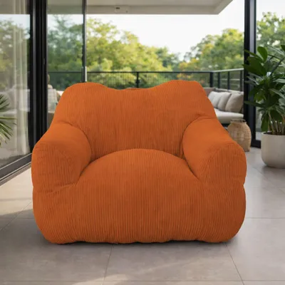 Image de Pouf XXL pour adulte avec rembourrage en mousse, canapé de sol rond