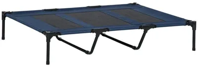 Immagine prodotto di Letto rialzato per cani | Cuccia per cani | Colore: blu scuro + nero | Dimensioni: 92x122x23 cm