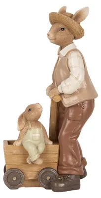 Productafbeelding van Clayre & Eef Decoratief figuur, konijn, 12x7x23 cm, bruin, kunststof