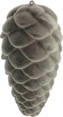 Produktbild von Weihnachtsanhänger Tannenzapfen Braun beflockt 18 cm - Kunststoff