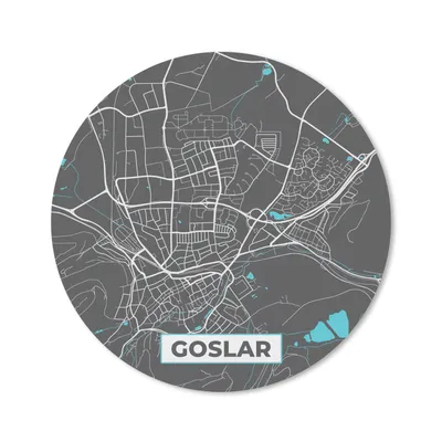 Produktbild von MuchoWow® Mauspad Mousepad Stadtplan - Deutschland - Blau - Goslar - Karte 40x40 cm - Mousepads - Maus Mat - Pad - Mausunterlage - Schreibtisch Accessoires