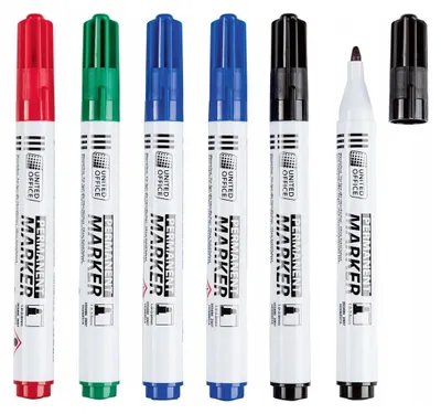 Produktbild von Crelando Permanentmarker 6er Pack schnell trocknend permanent Wischfest wasserfest Rund Bunt