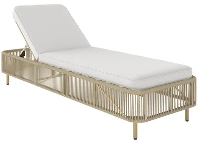 Produktbild von Rattan Sonnenliege, 5-fach verstellbare PE-Rattan Outdoor-Liege mit Kissen, Gartenliege