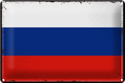 Produktbild von Blechschild Flagge Russland 30x20cm Retro Flag of Russia