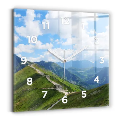 Produktbild von Wallfluent Wanduhr – Stilles Quarzuhrwerk - Uhr Dekoration Wohnzimmer Schlafzimmer Küche - Zifferblatt - weiße Zeiger - 30x30 cm - Kasprowy Wierch Zakopane
