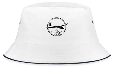 Produktbild von Spreadshirt Segelflugzeug Segelflug Über Den Bergen Fischerhut, L/XL (Caps), Weiß/Navy