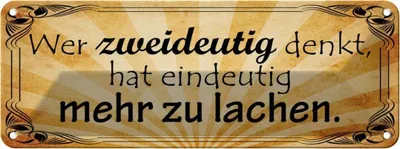 Produktbild von vianmo Blechschild 10x27 cm wer zweideutig denkt hat Dekoration Spruch Zitat