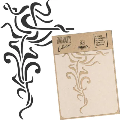 Produktbild von Malschablone für Handwerk A4 21x30cm, Jugendstil Verzierung Elegant Muster, Wiederverwendbare Kunststoff DIY & Scrapbooking Zeichenschablone