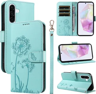 Produktbild von Samsung Galaxy A56 Hülle - Coverup Pusteblume Klapphülle - Mintblau
