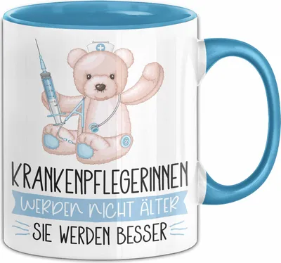 Produktbild von Krankenpflegerinnen Werden Nicht Älter Sie Werden Besser Krankenpflegerin Geschenk Tasse Lustiger Spruch (Blau)