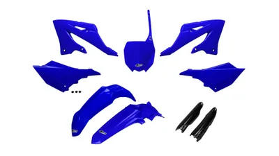 Produktbild von Ufo Kunststoffsatz Mit Teleskopabdeckungen (Stossdämpfer) Für Yamaha Yz 125 / 250 '22-'24 Farbe Oem Blau Schwarz