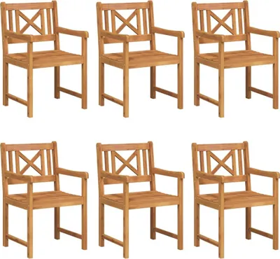 Image de vidaXL Chaise de jardin 6 pcs Marron 56 x 56 x 90cm Bois massif Acacia