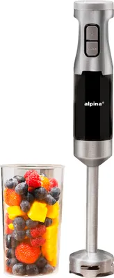 Obrázek produktu pro alpina Elektrický ruční mixér HB6700FN - ruční mixér s odměrkou 700ML - 1000W - 2 rychlosti a funkce turbo - bez BPA - nerezová ocel - černá/stříbrná