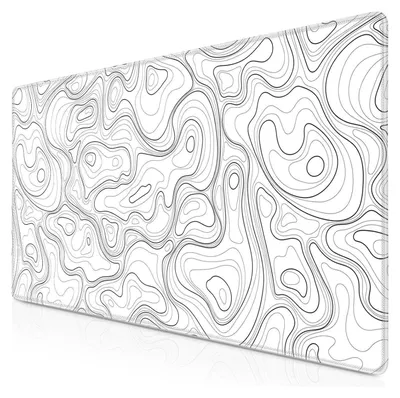 Produktbild von Abetcabe Gaming Mauspad XXL Weiß 900x400mm Topographisch Vernähte Kanten Anti-Rutsch
