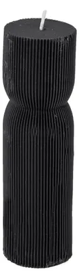 Image de Bougie HomeBound "Soja-Stumpen" en forme de sablier, couleur noire