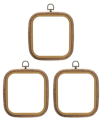 Produktbild von Set von 3 quadratischen Stickrahmen für kreative Projekte