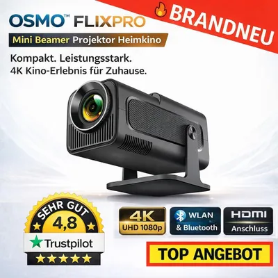 Immagine prodotto di Osmo™ FlixPro Mini Proiettore Home Cinema WLAN 6 Bluetooth 4K 1080p LED HDMI