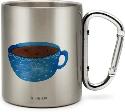 Produktbild von Mr. & Mrs. Panda Thermobecher Kaffee Tasse - Transparent - Geschenk, Geschmack, Lustige Sprüche, Teetasse, Genuss, Edelstahl-Isolierbecher, thermotasse, Metallbecher