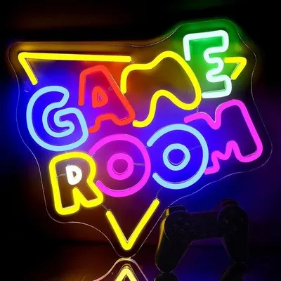 Productafbeelding van SnelShoppen - Game Room Neon Sign - LED Neon Light Gamer Neon Signs voor Wanddecoratie - Perfect voor Man Cave, Geschenken voor Tiener Jongens, Game L