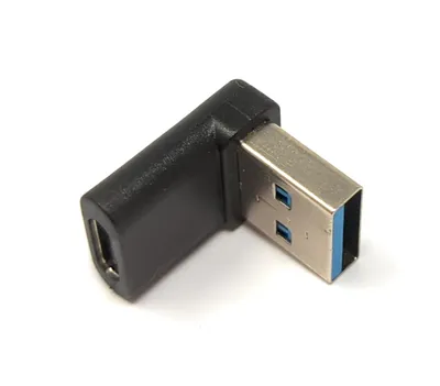 Produktbild von SYSTEM-S USB 3.1 Adapter Typ C Buchse zu 3.0 Typ A Stecker Winkel Kabel in Schwarz