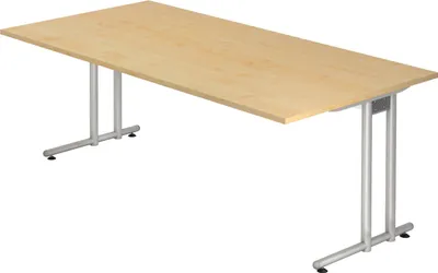 Produktbild von bümö Schreibtisch Serie-N - Nachbildung Ahorn, Größe:  200 x 100 cm
