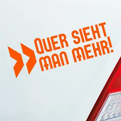 Produktbild von Auto Aufkleber Quer sieht man mehr! Tuning Drift JDM 15x5 cm Orange Sticker Heckscheibenaufkleber