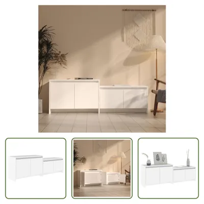 Immagine prodotto di The Living Store mobile TV bianco 146,5x35x50 cm materiale legno
