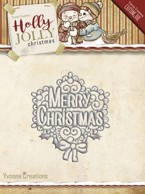 Produktbild von Stanzschablone - Yvonne Creations - Holly Jolly - Merry Christmas