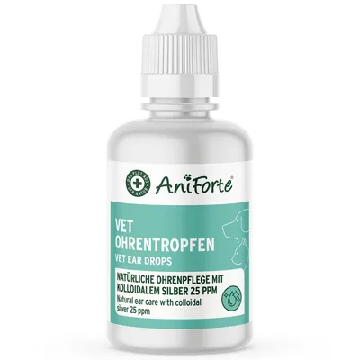 Produktbild von AniForte Ohrentropfen für Hunde, Katzen & Kleintiere 50ml - mit kolloidalem Silber 25ppm & Ringelblume, Ohrenpflege bei Juckreiz, für Ohrenhygiene