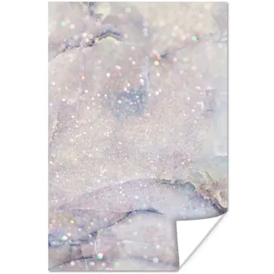 Produktbild von MuchoWow® Poster Marmor - Glitter - Blau 80x120 cm - Papierdruck