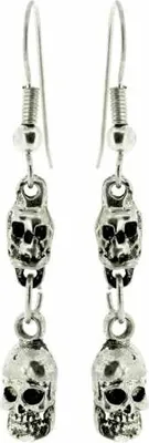 Produktbild von Ohrringe Hängende Totenköpfe Ohrhänger 2 Totenköpfe Ohranhänger 2 Totenköpfe earrings 2 skulls