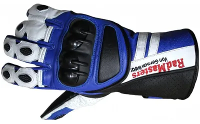 Produktbild von Motorradhandschuhe Motorrad Biker Handschuhe Lederhandschuhe, Größe:8=M, Farbe:Blau