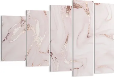 Produktbild von Bild auf Leinwand - Leinwandbild - 5 Teile - Rosa Marmor verschüttet - 150x100cm - Wand Bild - Wanddeko - Wandbilder - Leinwanddruck - Bilder - Wanddekoration - Leinwand bilder - EG150x100-4799