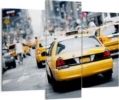 Produktbild von Bild auf Leinwand - Leinwandbild - Taxi Straße New York - 130x100cm - Wand Bild - Wanddeko - Leinwanddruck - Bilder - Kunstdruck - Wanddekoration - Leinwand bilder - Wandkunst - CB130x100-2663