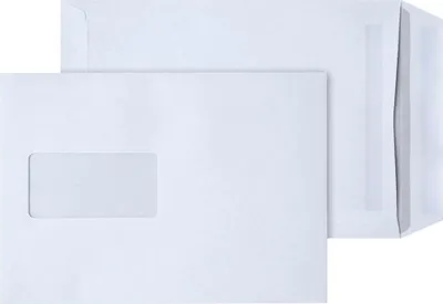 Produktbild von STEINMETZ Versandtaschen DIN C5 mit Fenster weiß 250 St.