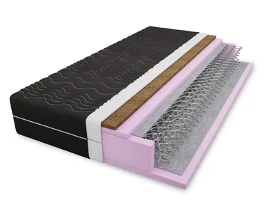 Produktbild von 4ALL HOME Bonellfederkernmatratze M16 H3/H4 – Federkernmatratze mit Kokosauflage – Härtegrad wendbar – Aloe Vera Bezug – orthopädisch – atmungsaktiv – hypoallergen 140x200 cm Bezug: Schwarz