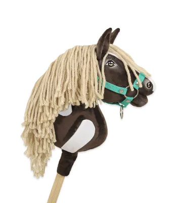 Image de Hobby Horse Premium cheval western marron foncé avec crinière claire