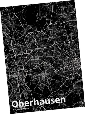 Produktbild von Mr. & Mrs. Panda Grußkarte Oberhausen - Geschenk, Ansichtskarte, Stadt, Fotokarte, Postkarten, einzelkarte, Postkarte, Dorf Karte Landkarte Map Stadtplan