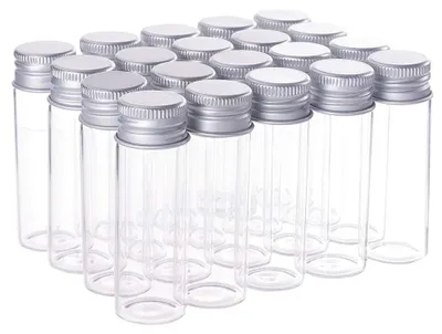 20x 15 ml Klarglasfläschchen mit Alu-Schraubverschluss