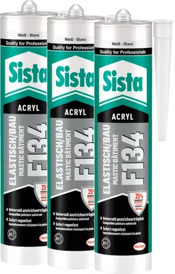 Produktbild von Sista F134 Elastisch/Bau weiß, 3x 300ml