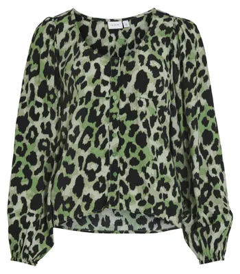 Productafbeelding van Vila Damen Vifini V-hals lang袖top/shirt - Noos lang袖shirt, mineralgroen, maat 38 EU