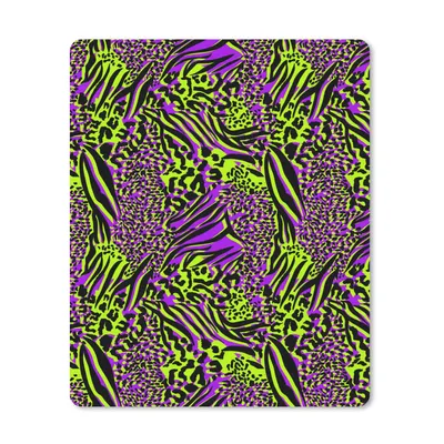 Produktbild von MuchoWow® Mauspad Mousepad Tiermuster - Muster - Lila - Neon 30x40 cm - Mousepads - Maus Mat - Pad - Mausunterlage - Mausmatten